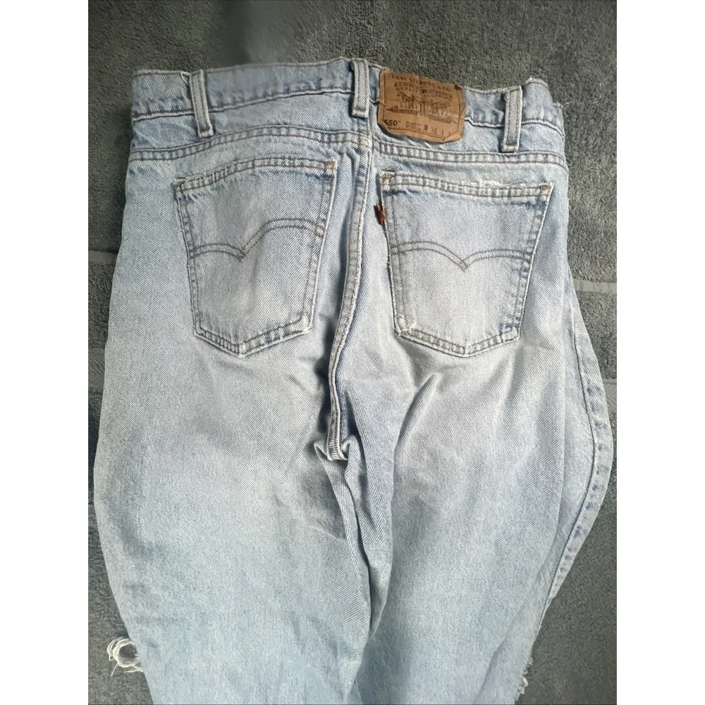 Vintage 90s Levi's 550 Distressed Mens Jeans, 36W 34L, Relaxed Fit Tapered‎ Leg